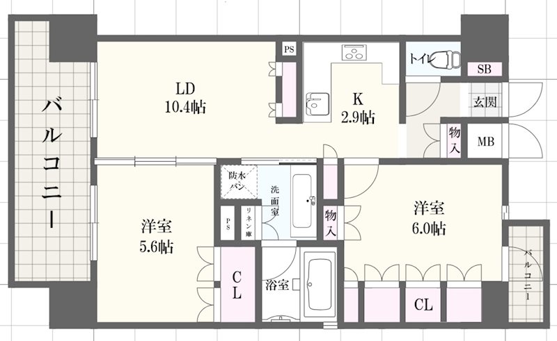 リーガル神戸三宮の間取り