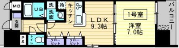 広島市中区吉島東のマンションの間取り