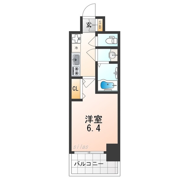 地下鉄四つ橋線 住之江公園駅 徒歩3分 15階建 築2年の間取り写真
