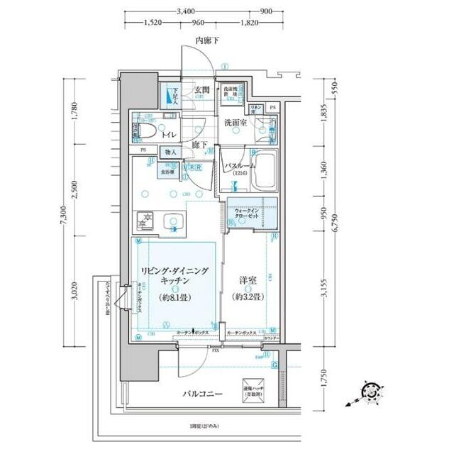 都営大江戸線 牛込柳町駅 徒歩1分 13階建 築6年の間取り写真
