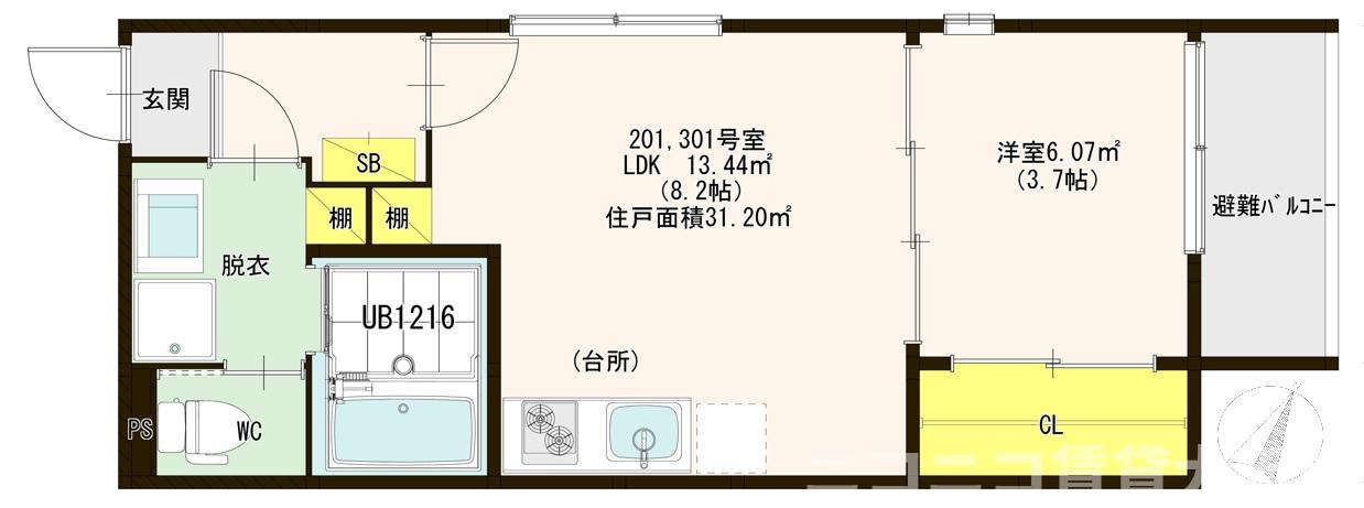 阪神本線 姫島駅 徒歩8分 3階建 築9年の間取り写真