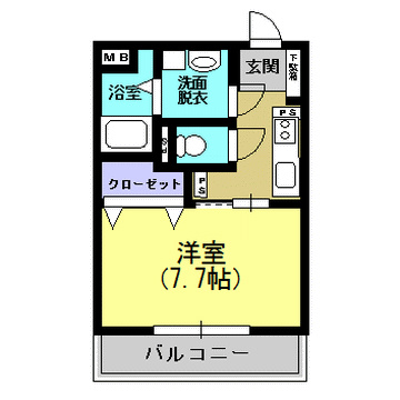 鹿児島県鹿児島市郡元町（マンション）の賃貸物件の間取り