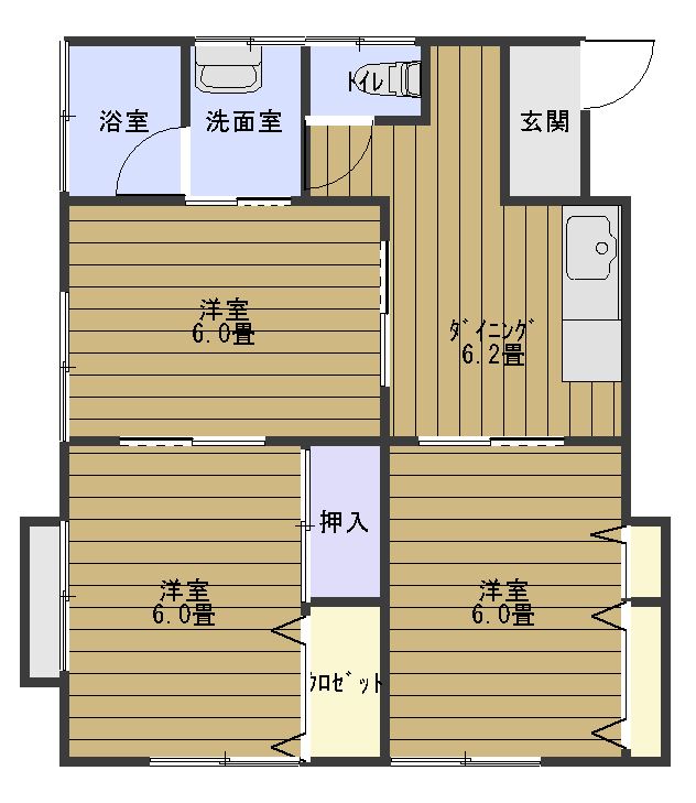 館山市上真倉のアパートの間取り