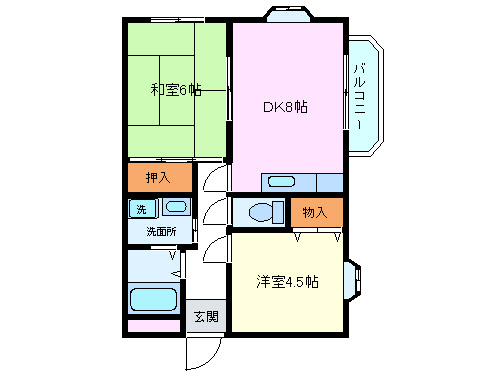 三島市北田町のマンションの間取り