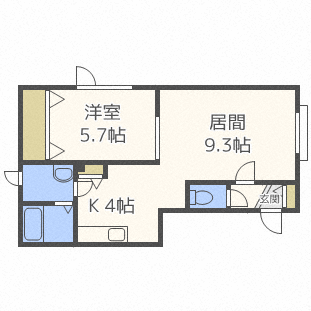 札幌市手稲区曙二条のアパートの間取り