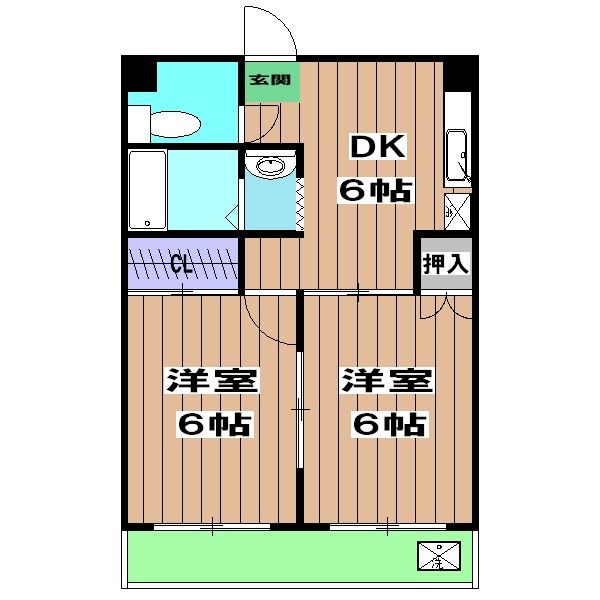 京都市右京区嵯峨広沢池下町のマンションの間取り