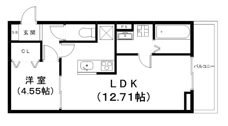 栗東市北中小路のアパートの間取り