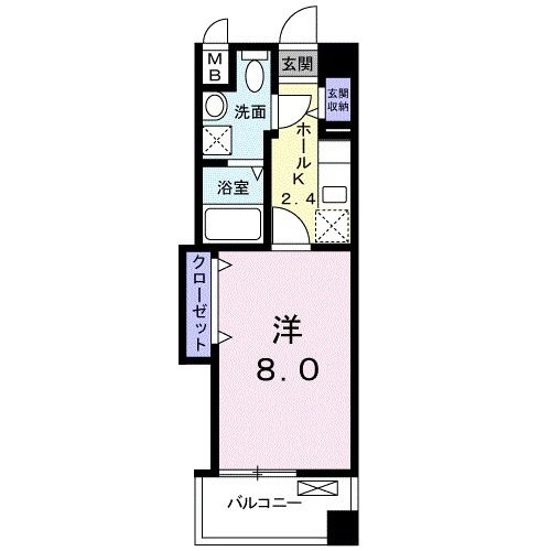 岡山市北区富田のマンションの間取り