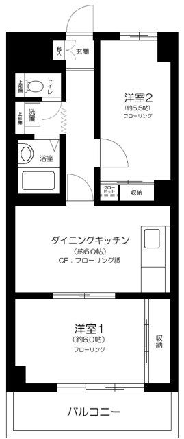 新宿区西早稲田のマンションの間取り