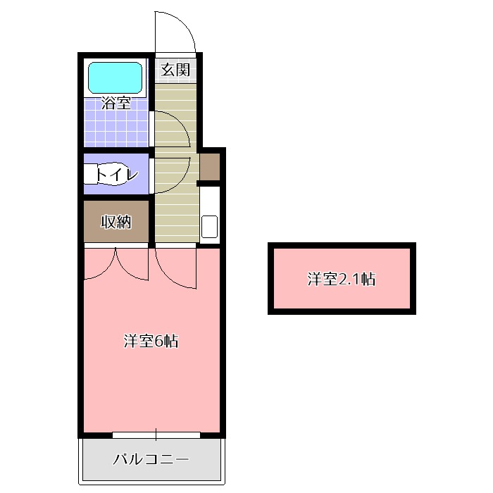 レオパレス熊本2Bの間取り