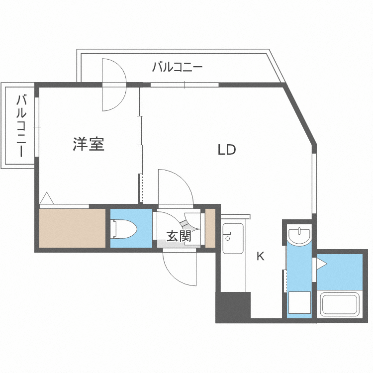 札幌市中央区南十六条西のマンションの間取り