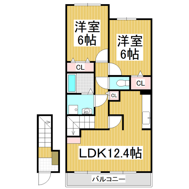 上伊那郡箕輪町大字中箕輪のアパートの間取り