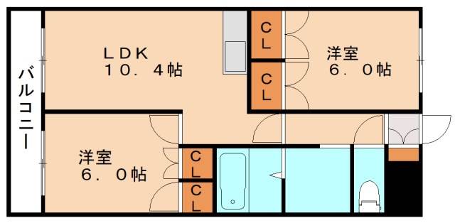 飯塚市南尾のアパートの間取り