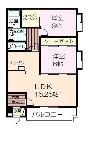 上益城郡益城町大字古閑のマンションの間取り