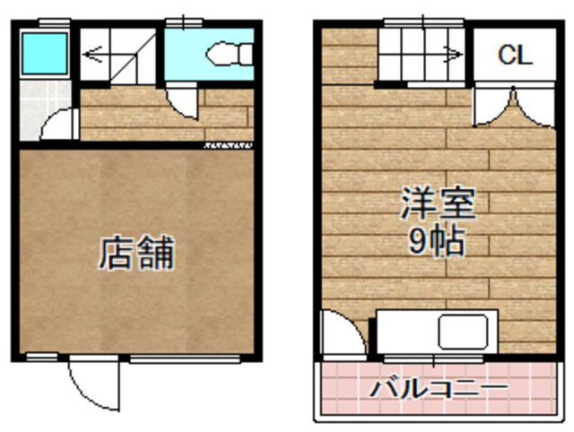 山手町1丁目店舗付貸家の間取り