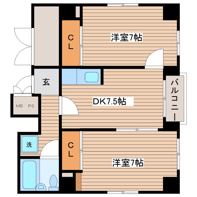 広島市中区白島中町のマンションの間取り