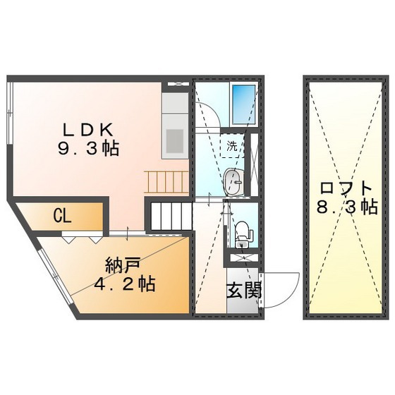 スマイシアＡｐａｒｔｍｅｎｔ西篠町の間取り