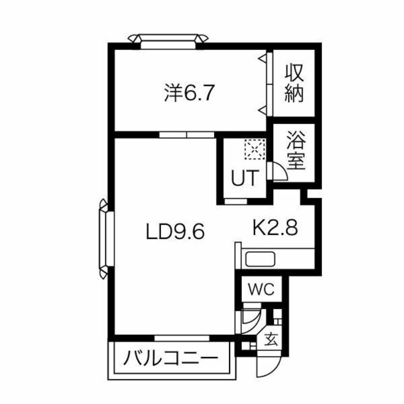 札幌市南区南沢四条のアパートの間取り