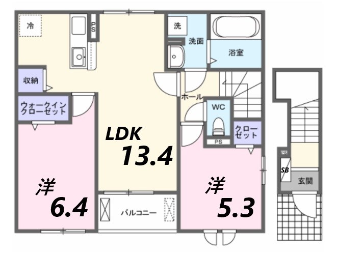 姫路市網干区垣内南町のアパートの間取り