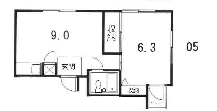 京都市左京区高野清水町のマンションの間取り