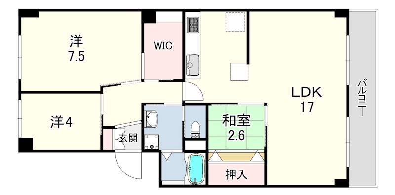 コープ野村第一伊丹Ｃ棟の間取り