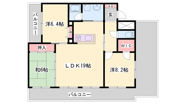 ハッピーコート飾磨の間取り