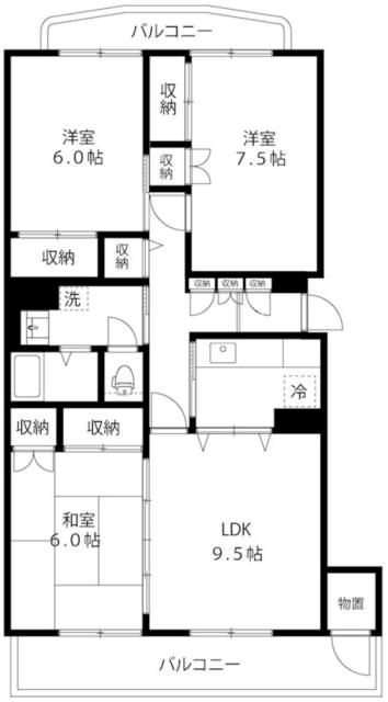 練馬区関町北のマンションの間取り