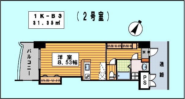 福岡市博多区中洲のマンションの間取り