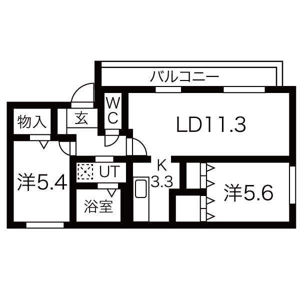 札幌市中央区宮の森二条のマンションの間取り