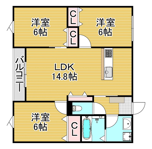 Ｔａｏｒｍｉｎａ下府の間取り