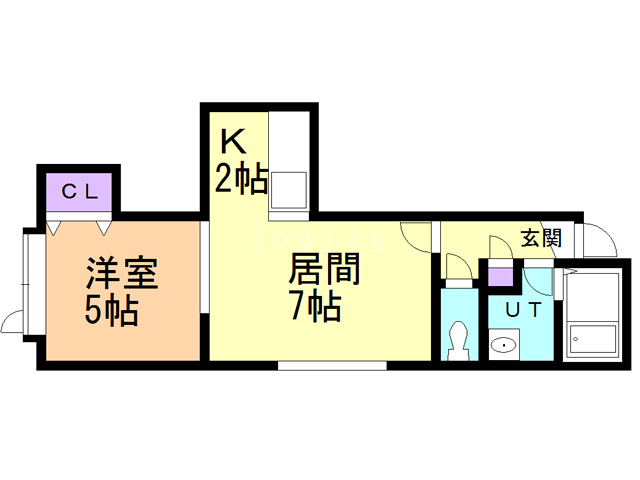 【札幌市厚別区厚別東四条のアパートの間取り】