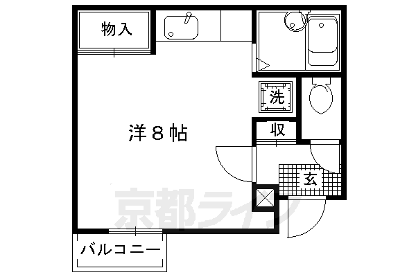 京都市上京区伊佐町のマンションの間取り