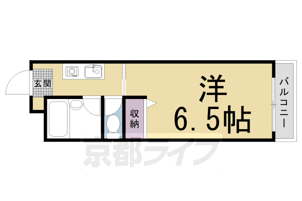 京都市右京区嵯峨中山町のアパートの間取り