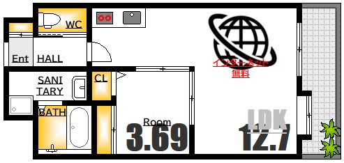 広島市西区福島町のマンションの間取り