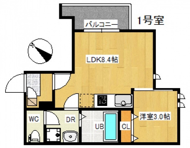 廿日市市住吉のアパートの間取り