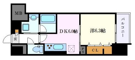 名古屋市中区大須のマンションの間取り