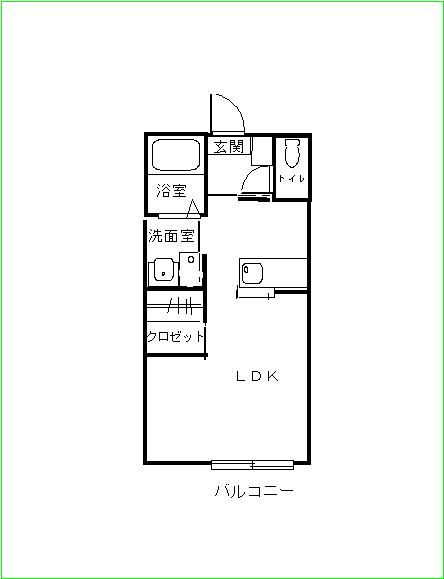 倉敷市北浜町のアパートの間取り