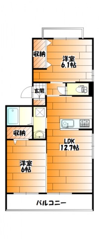 広島市安佐南区西原のマンションの間取り