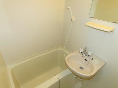 バス・シャワールーム　洗面台とユニット式のお風呂です