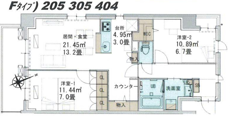 コートデルトゥール昭島の間取り