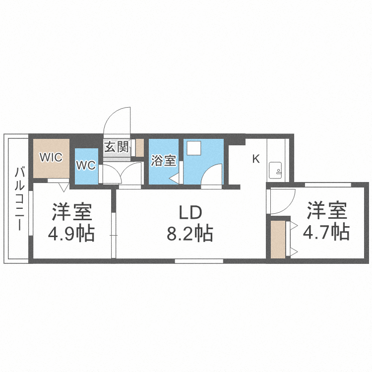 ファランドール南平岸の間取り