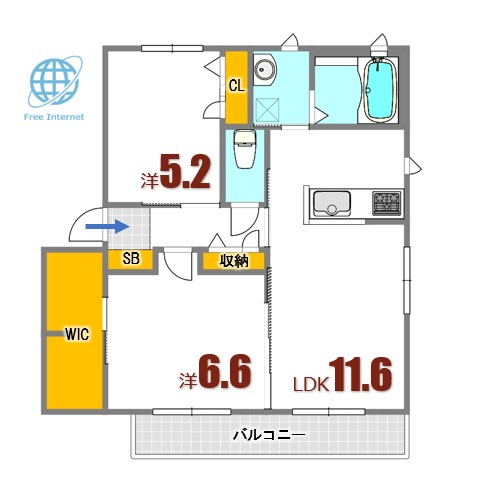 プランタン　Ａの間取り