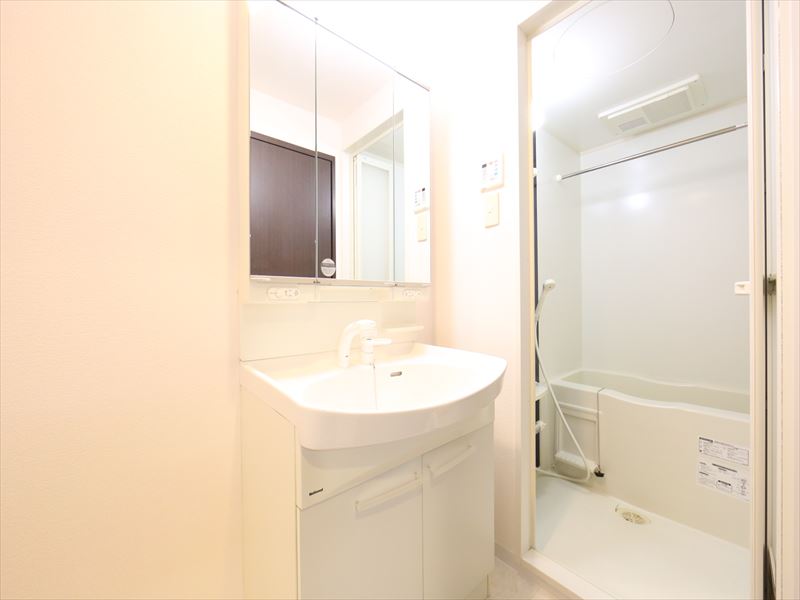 洗面設備　シャンプードレッサータイプ　脱衣所　室内洗濯機置場