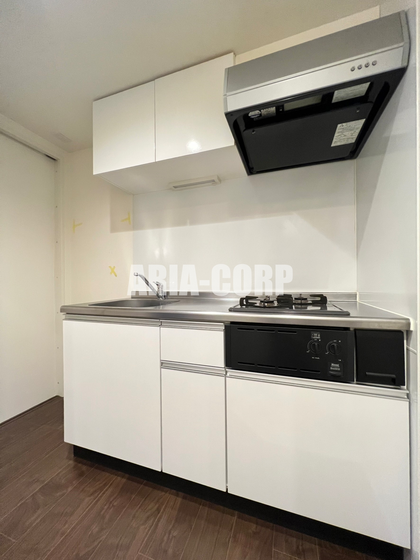 キッチン　2口ガスコンロ。システムキッチン搭載♪