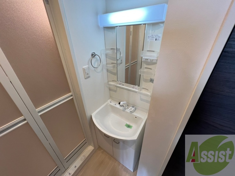 洗面設備　シャンプードレッサー。身支度はここでばっちりですね。