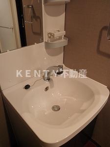 洗面設備　ゆったりとスペースのある洗面所