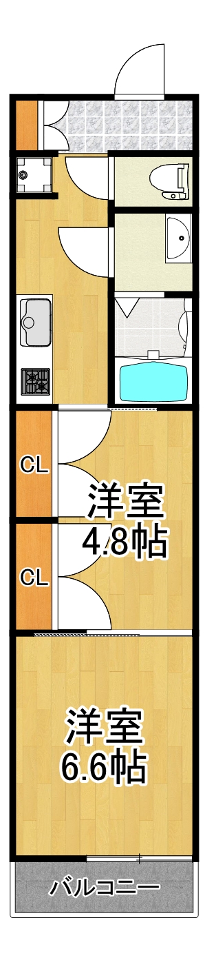 京急本線 京急鶴見駅 徒歩9分 3階建 築17年の間取り写真