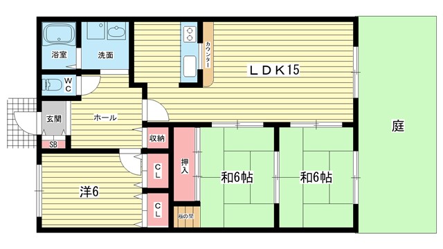 阪急宝塚線 豊中駅 徒歩3分 3階建 築39年の間取り写真