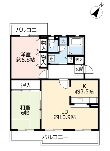 URコンフォールかぶと台の間取り写真