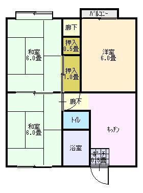 吉野屋ハイツ203の間取り